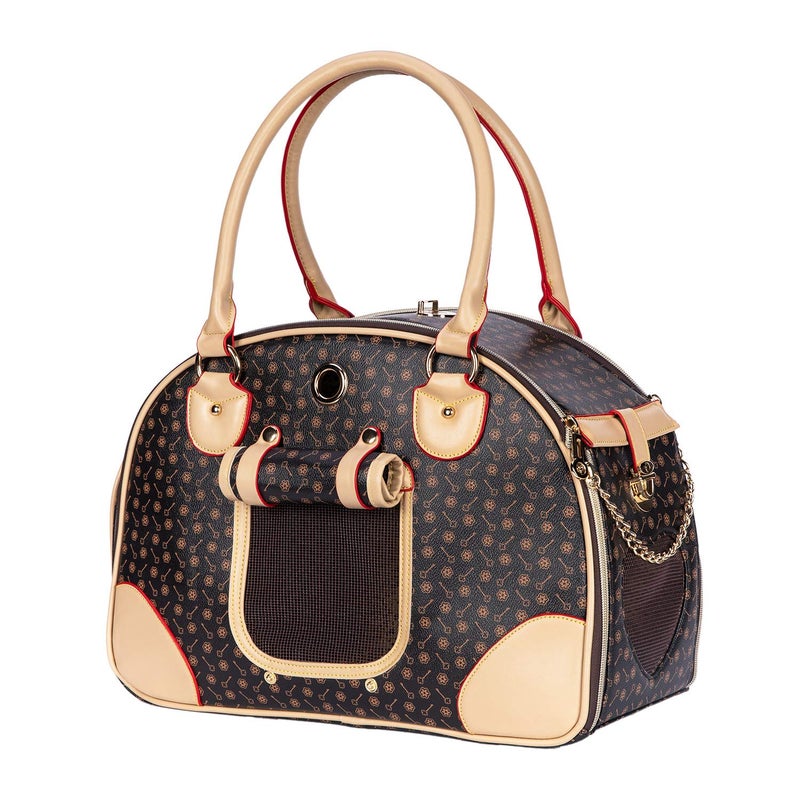 Adriene's Choice Luxury Pet Carrier, Puppy Small Dog Carrier, Cat Carrier Bag, Waterproof Premium PU Leather Carrying Handbag for Outdoor Travel Walking Hiking Shopping - Image 1